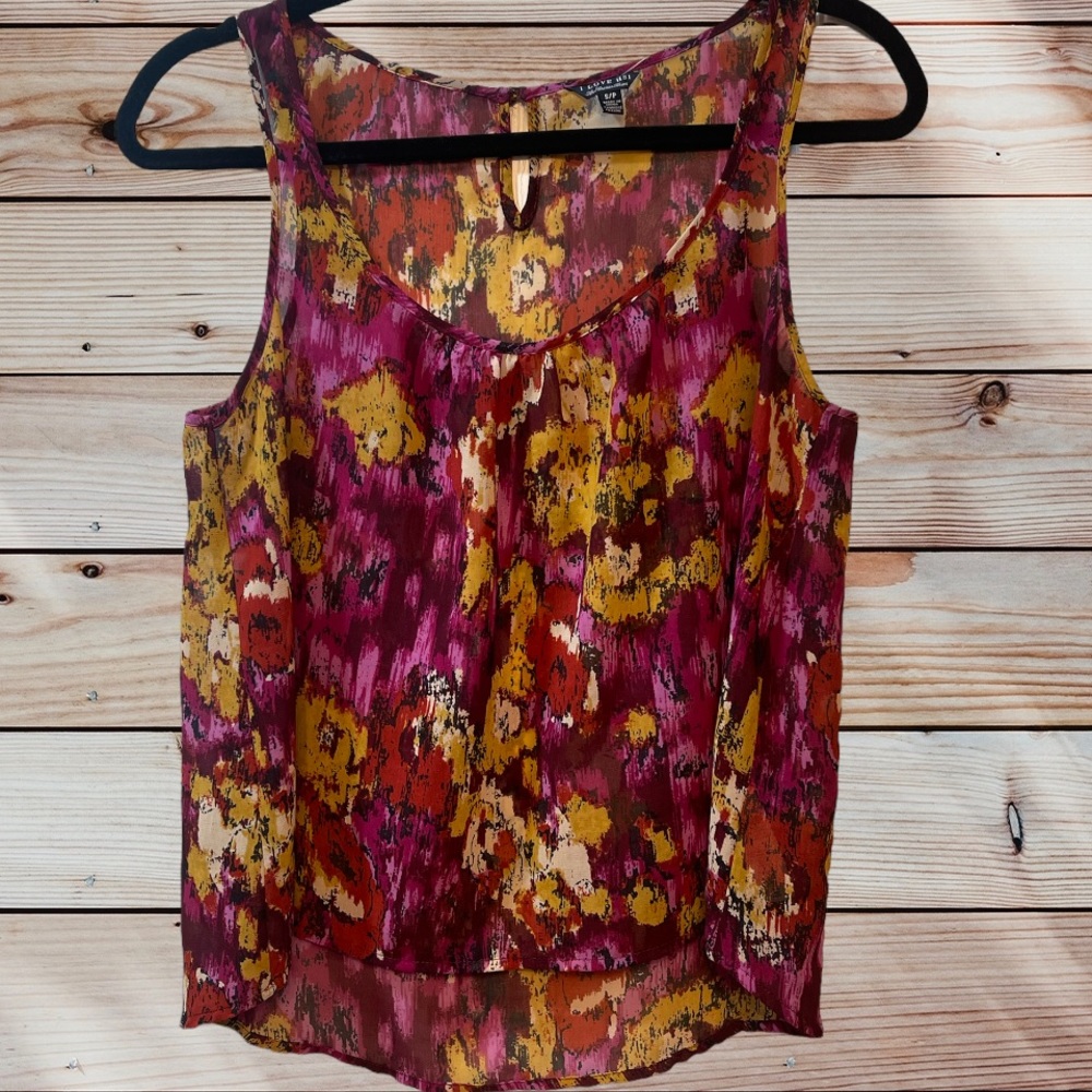 I Love H81 - multicolored sheer sleeveless top